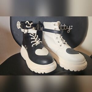 2 Pair Platform Heart Accent Lace-Up  Boots - Hot Topic